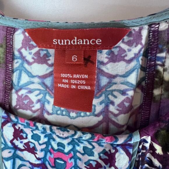Sundance Women's Mixi Dress Summer Floral Size 6 Purple Sleeveless - Picture 7 of 8